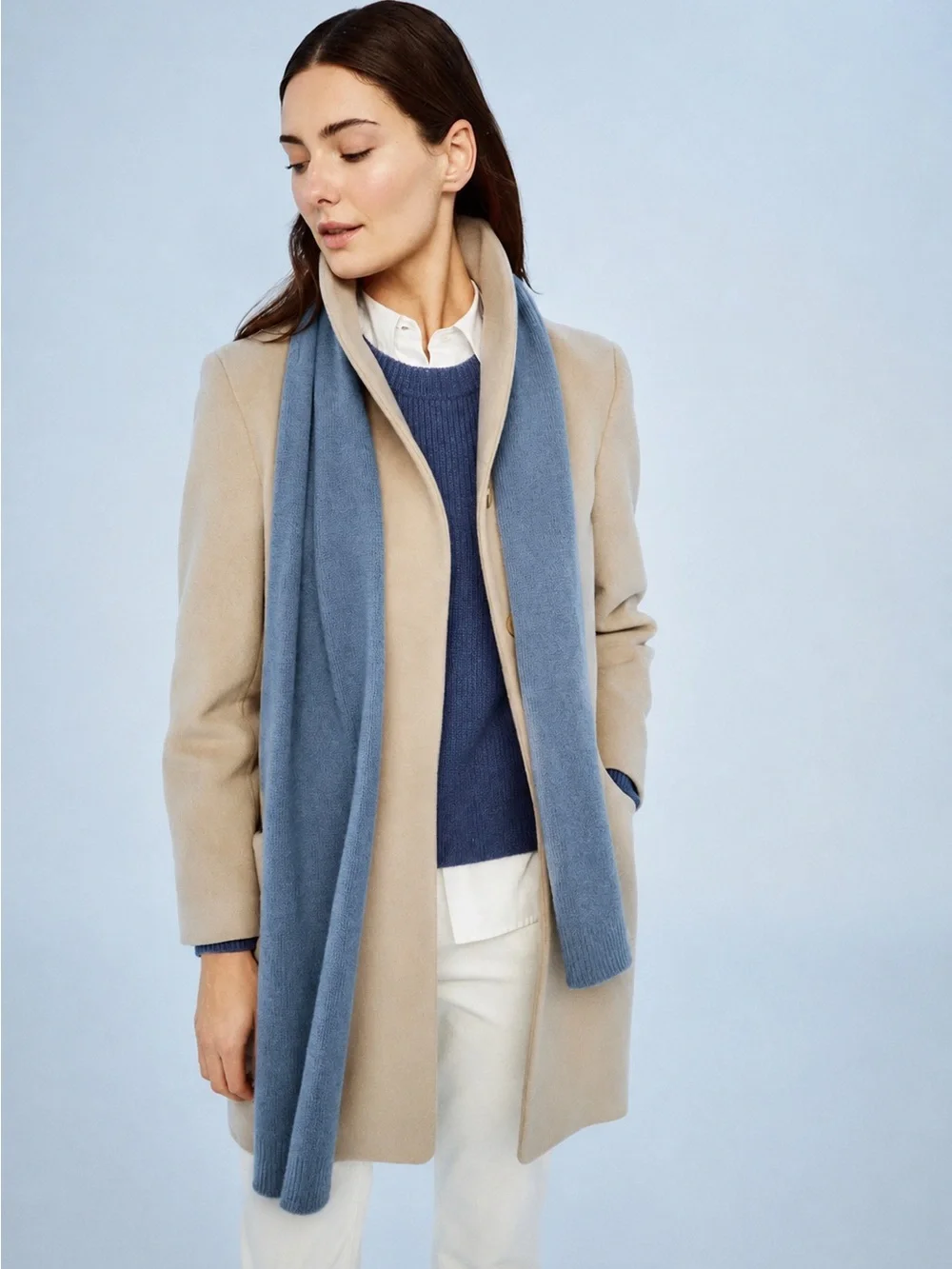 NWT Quince 100% Cashmere Blue Scarf